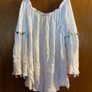 White Off The Shoulder Blouse